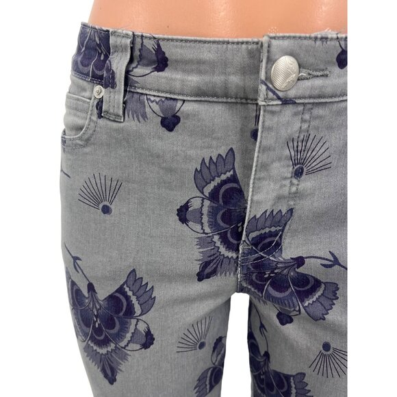 NWOT Free People Mid-Rise Floral Bell Bottom Jeans • Boho 70s Groovy Flare 32 - Picture 5 of 16